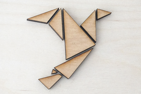 Wooden Origami Bird Frame